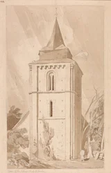 Turm der Dorfkirche von Saint Maclou, Normandie